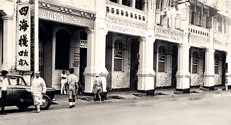 The office of Utusan Melayu at no.185 Cecil Street during the crucial post-war years of 1945 to 1958. Image from the website of Utusan Melayu now based in Kuala Lumpur and taken over by UMNO.
